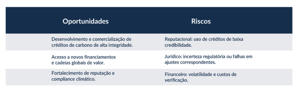 Riscos e oportunidades de Artigo 6